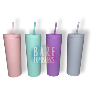 SILVER GLITTER 20 oz Skinny Sublimation Tumbler-TAPERLESS - Bare